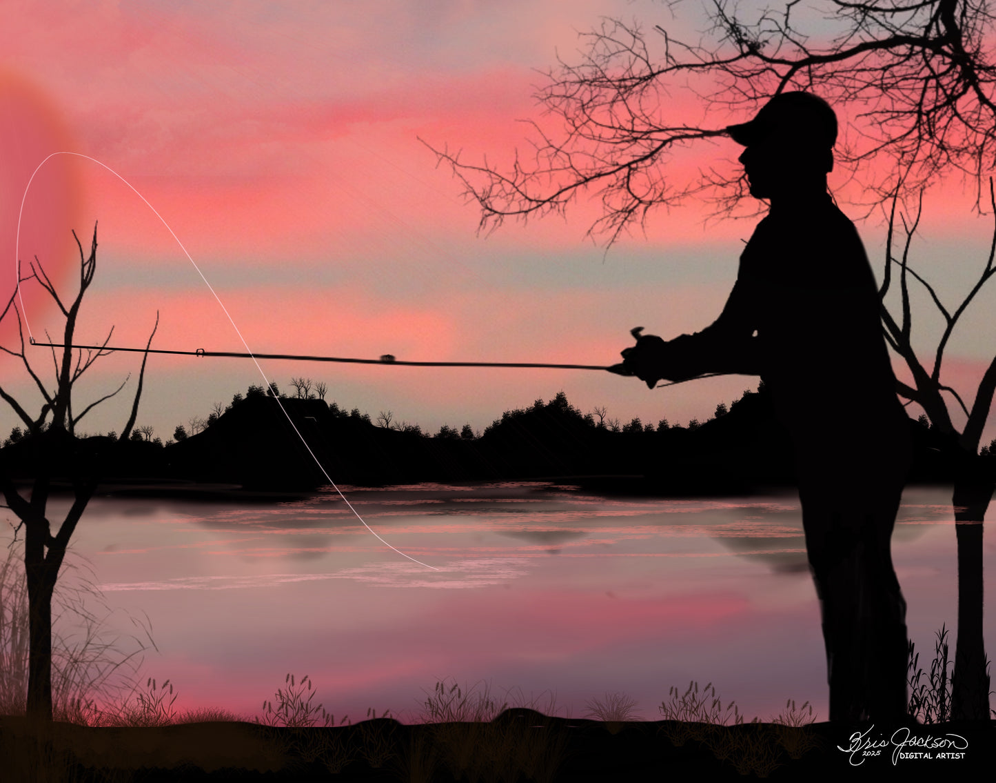 Fishing the Red Sunset